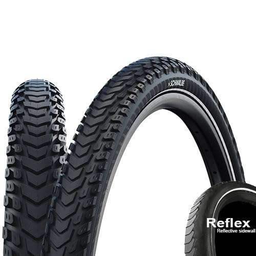 Schwalbe Marathon Mondial Tyre, Black/Reflective, V-Guard Folding, 28X2.25 (57-622)
