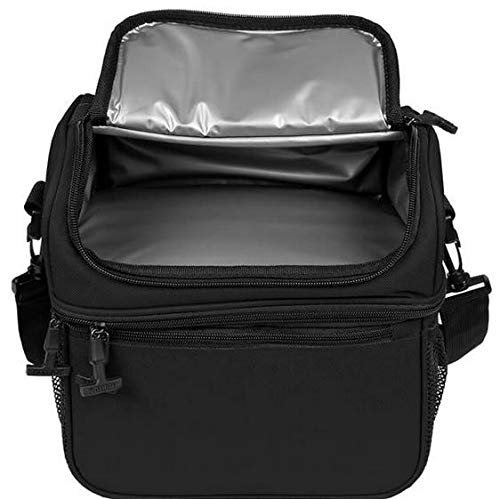 Patriot Coolers Duo Lunch Bag - 15 Can Lunch Cooler With Dual Compartments And Convenient Carry Strap (Black)