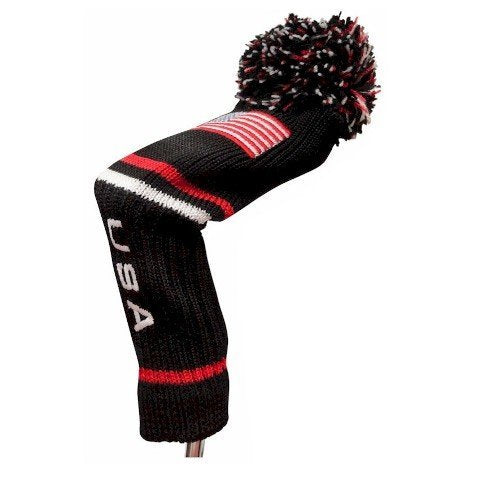 Usa Flag Pom Pom Head Cover Available In Fairway/Hybrid Or Putter Size (Each Sold Separately)