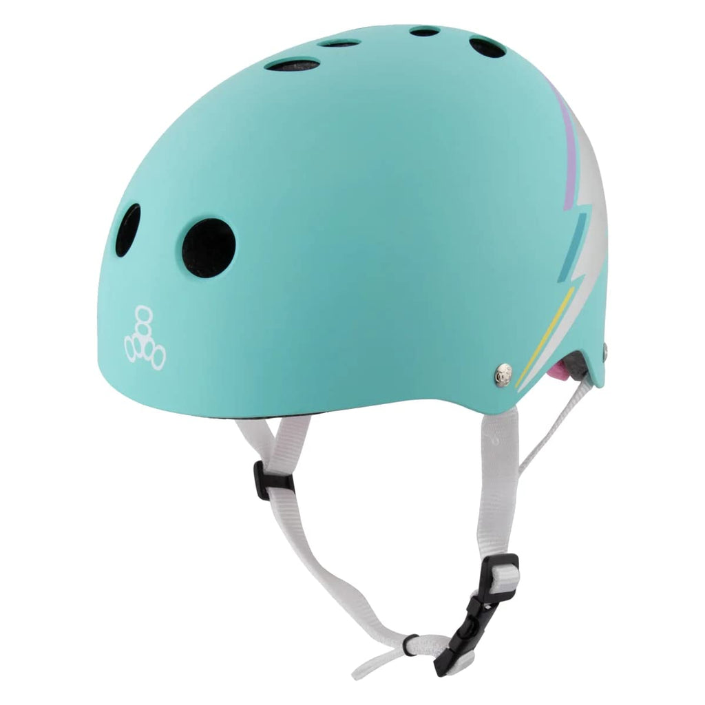 Triple Eight The Certified Sweatsaver Helmet For Skateboarding, Bmx, And Roller Skating, Teal Hologram, Large/X-Large