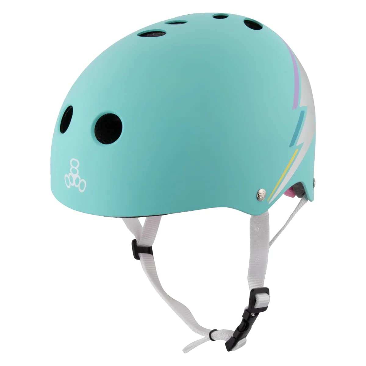 Triple Eight The Certified Sweatsaver Helmet For Skateboarding, Bmx, And Roller Skating, Teal Hologram, Large/X-Large
