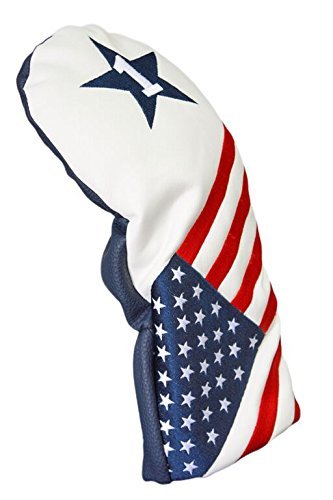 Usa 1, 3, H Golf Headcover Patriot Vintage Retro Patriotic Driver Fairway Wood Hybrid Head Cover