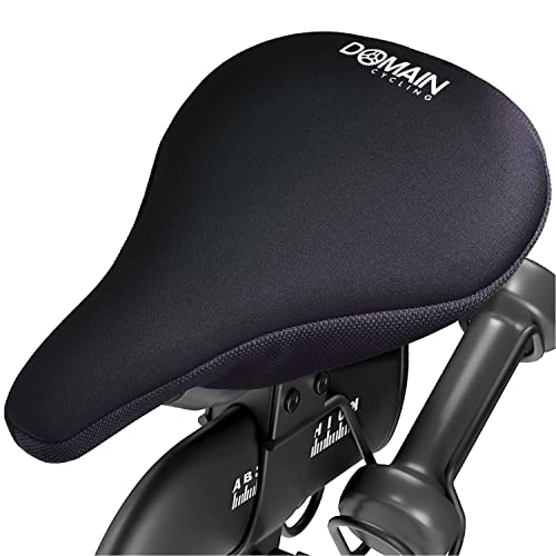 Domain Cycling Gel Bike Seat Cushion- Secure Peloton Fit For Smooth Stable Rides- Non-Slip Bicycle, Padded Bike Seat Cover For E