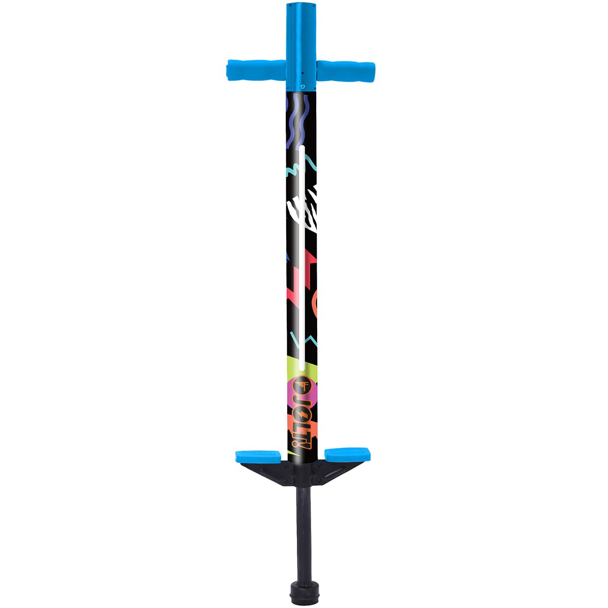 Flybar Glow Jolt Pogo Stick Kids Ages 6 and Up, 40 to 80 Pounds, Perfect for Beginners, Easy Grip Foam Handles, Anti-Slip Foot P