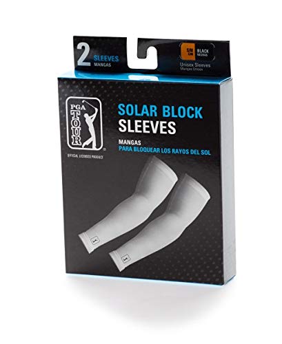 Pga Tour Standard Solar Block Golf Sleeves, 2 Count, Caviar, Large/X Large