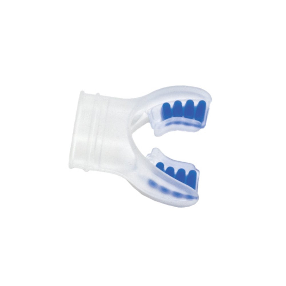 Silicone Mouthpiece W/ Color Tab Replacement Scuba Regulator Comfort Fit Mouth Piece (Clear/Blue)