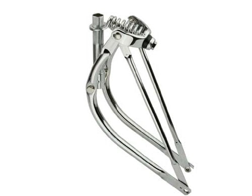 Lowrider 20'' Bent Spring Fork 1'' Chrome. Bike Fork, Bicycle Fork, Bike Fork Bicycle Fork