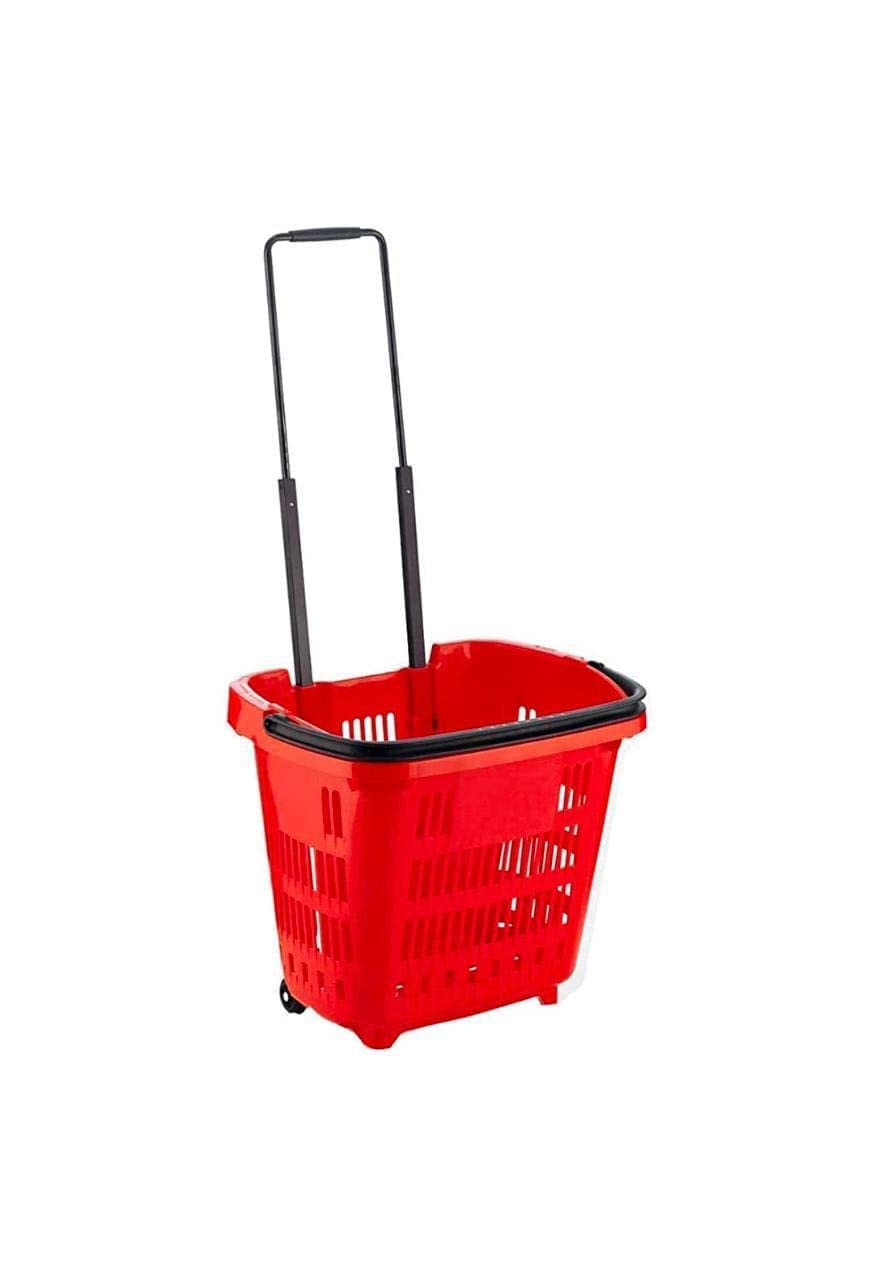 Aristo Omega Trolley Shopping Plastic Basket Multipurpose Use for Shopping,Picnic Basket 31 LTR  Color May Vary, (46 x 34.6 x 4