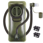 2L Hydration Bladder, Bpa Free Water Bladder For Hiking Backpack 2 Liter Military Green Water Storage Bag With Insulated Tube, H