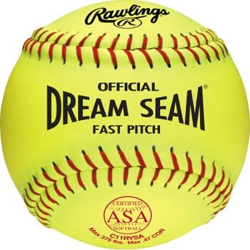 Rawlings | Official Dream Seam Fastpitch Softballs | 11'' Usa / Asa | Synthetic Cover C11Rysa | 12 Count