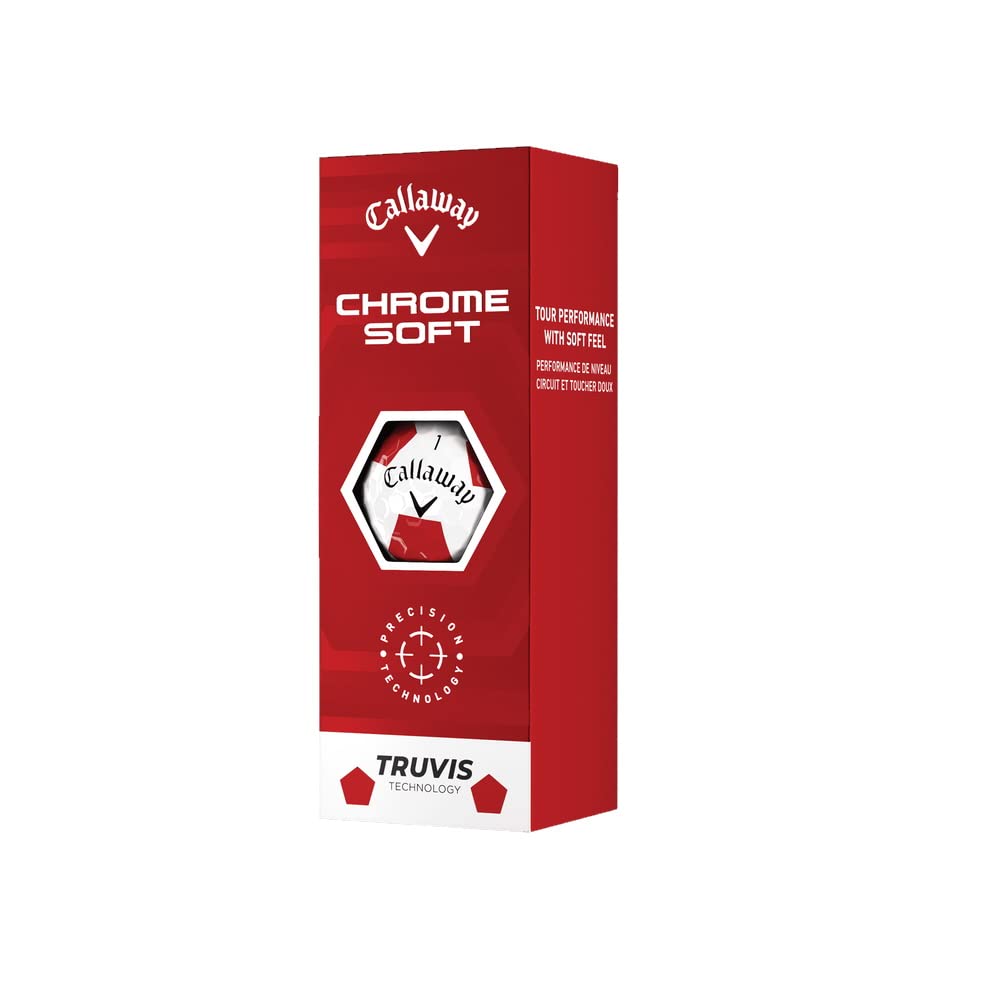 Callaway Golf 2022 Chrome Soft Golf Balls, Whitered Truvis
