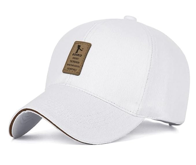 Selloria Adjustable Baseball Multicolour Cap For Man & Boys Unisex (White)