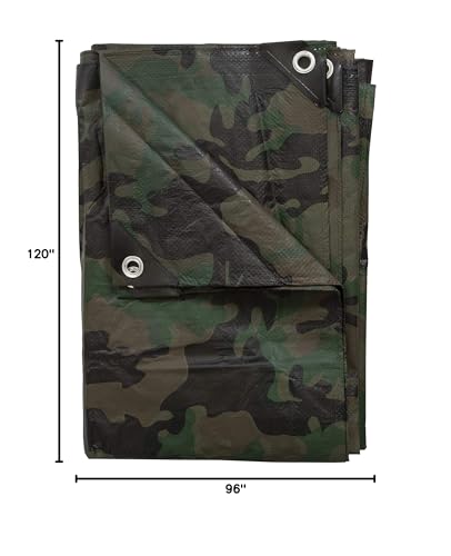 Stansport Medium-Duty Rip-Stop Tarp 8 X 10 - Green Camo (T-810-C)