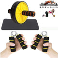 CONSONANTIAM AB Wheel Roller Abdominal Workout Stomach and Weight Loss Equipment And (Two Piece) Fitness Foam Hand Grip,Hand Gri
