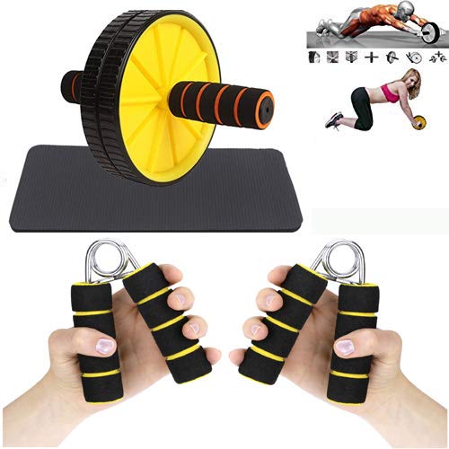 CONSONANTIAM AB Wheel Roller Abdominal Workout Stomach and Weight Loss Equipment And (Two Piece) Fitness Foam Hand Grip,Hand Gri