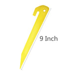 9 Inch Plastic Tent Stakes -12 Pcs Heavy Duty And Larger Durable Tent Pegs Spike Hook For Campings Outdoor And Garden Lawn, Stur