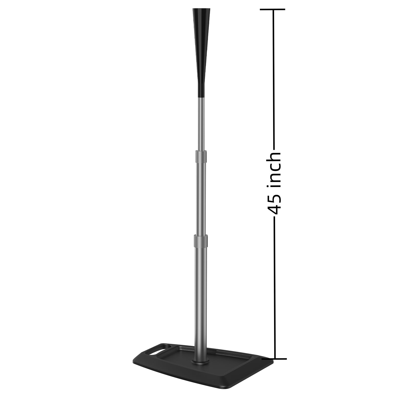 Portable Batting Tee For Baseball/Softball, Tees Height Adjustment From 24-45 Inch, Baseball Tees For Hitting With Heave Duty Ba
