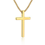 Iefshiny Stainless Steel Cross Pendant Necklaces For Men Pendant Chain 20 Inch Gold Religious Gifts For Women Men