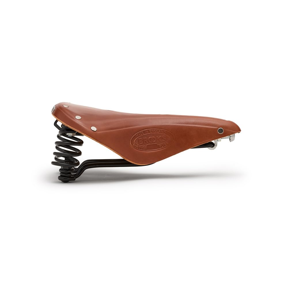 Brooks England Flyer, Touring Leather Handmade Bike Saddle With Suspension Springs, Honey, One Size
