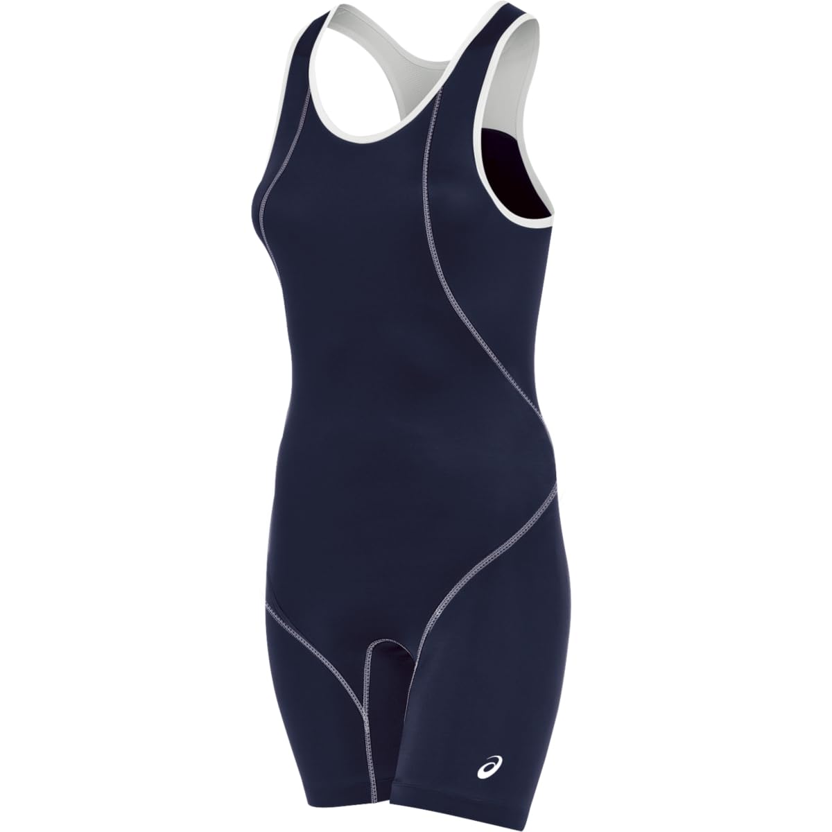 ASICS Women's Snap Down Wrestling Singlet, Navy/White, Medium