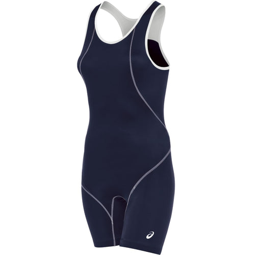 ASICS Women's Snap Down Wrestling Singlet, Navy/White, X-Small
