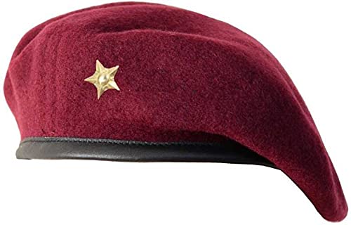 WanSukh Unisex French Woolen Beret, Traditional Army Style, Classic European Hat, Woolen Beret, Che Guevara Maroon