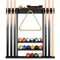 Xcsource Pool Cue Rack Only, Pool Stick Holder Wall Mount, 6 Pool Billiard Stick + Ball Set Wall Cue Rack, Made Of 100% Bamboo W