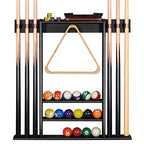 Xcsource Pool Cue Rack Only, Pool Stick Holder Wall Mount, 6 Pool Billiard Stick + Ball Set Wall Cue Rack, Made Of 100% Bamboo W