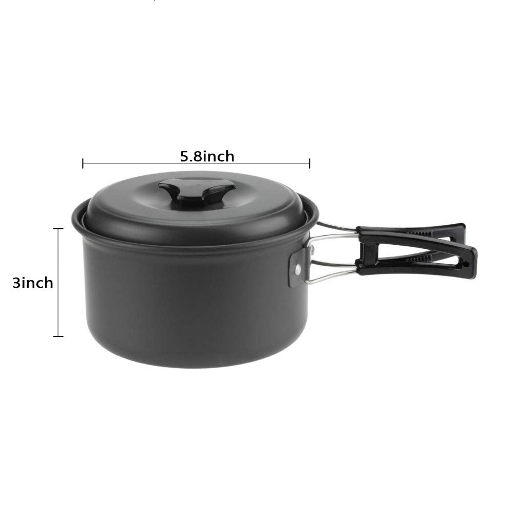 Shellkingdom Outdoor Camping Cooking Kit Portable Non-Stick Backpacking Picnic Pot And Bowl Open Fire Cookware Set For Outdoor H