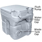 Hongk- 5 Gallon 20L Portable Toilet Flush Travel Camping Commode Potty Outdoor/Indoor