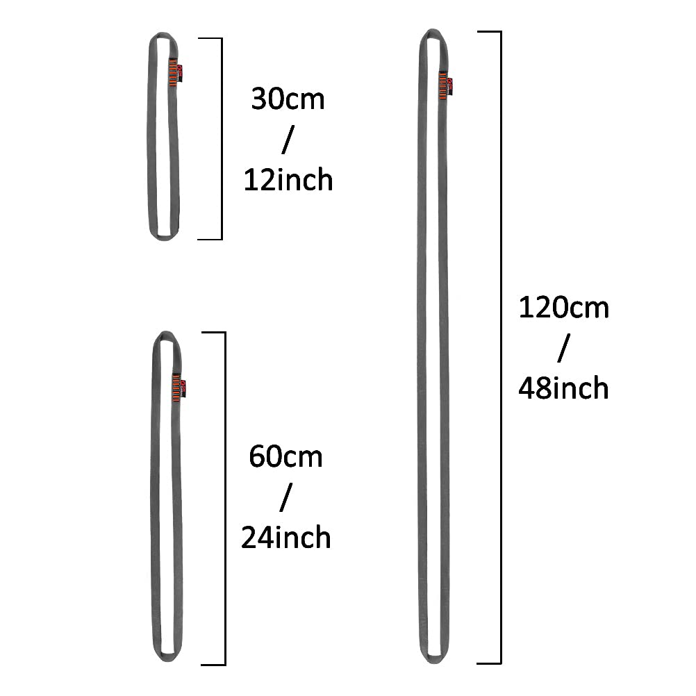 Gm Climbing One Unit 16Mm Nylon Sling Runner 120Cm / 48Inch (Gray)
