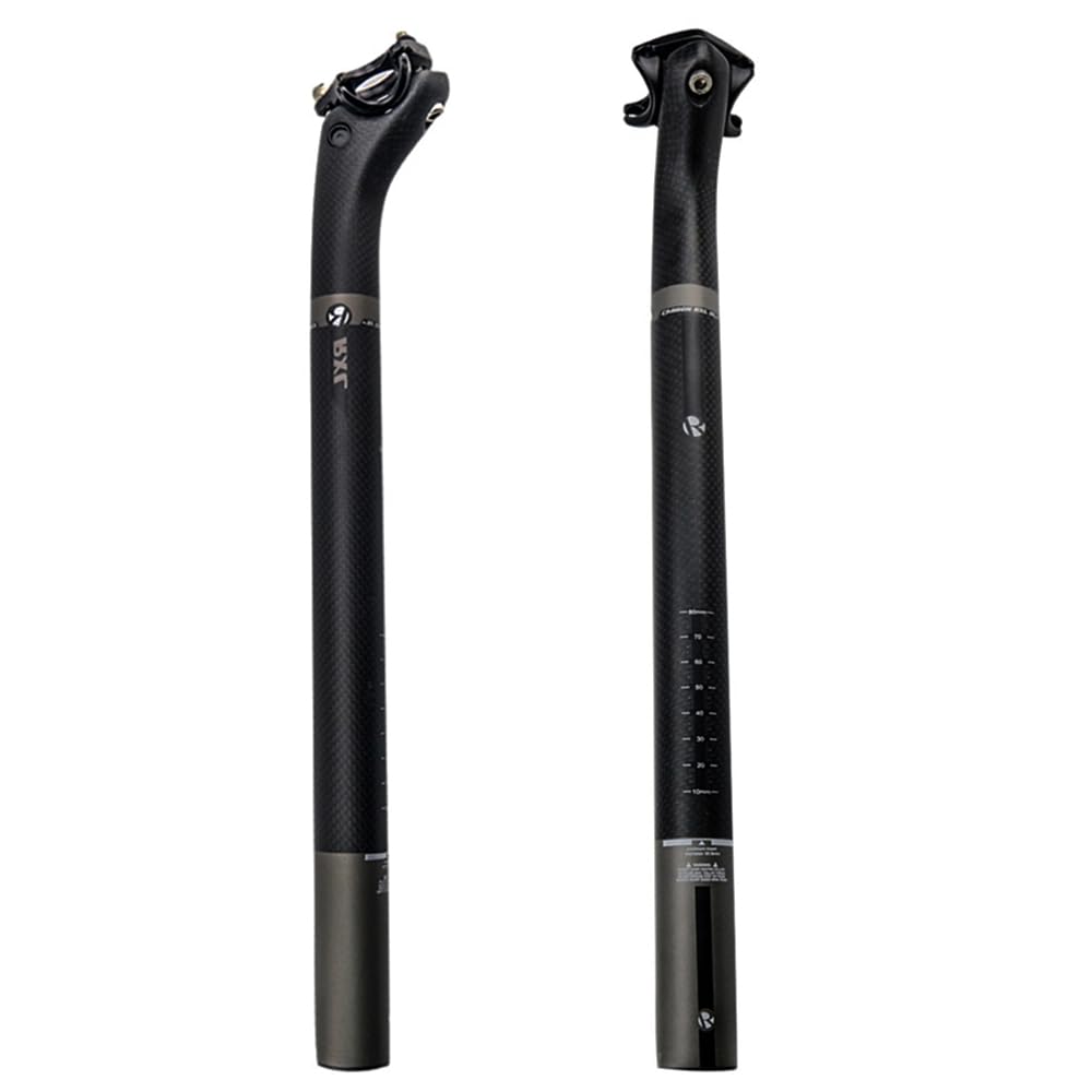 RXL Carbon Fiber Seatpost 27.2 MTB Offset for Road & Mountain Bike 3K Matte Grey 27.2/30.8/31.6mm (27.2 x 350 mm)