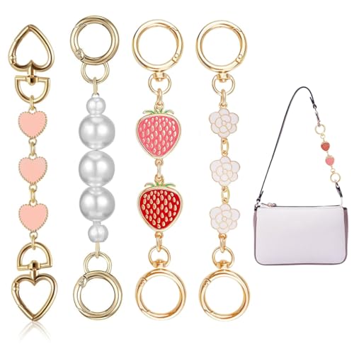 Palay 4Pcs Bag Extender Chain Golden Chain Extender For Bag 5.76.7 Inches Cute Charm Chain Strap For Bags Quick Connection Bag