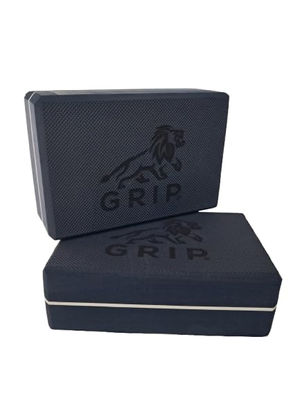Grip Rubberized Yoga Bricks | Block Pack Of 2 | Exercise Props For Alignment | Stability And Balance | Yoga & Exercise | EcoFri