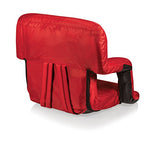 Oniva - A Picnic Time Brand Ventura Reclining Stadium Seat With Back Support - Bleacher Seat - Beach Floor Chair, (Red)