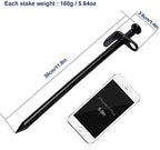 Clarmonde 12-Inch Tent Stakes & Tent Hammer, Heavy Duty Camping Stakes, Forged Steel Tent Pegs Unbreakable And Inflexible, Avail