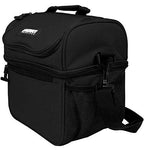 Patriot Coolers Duo Lunch Bag - 15 Can Lunch Cooler With Dual Compartments And Convenient Carry Strap (Black)