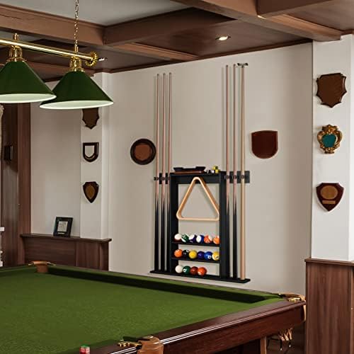 Xcsource Pool Cue Rack Only, Pool Stick Holder Wall Mount, 6 Pool Billiard Stick + Ball Set Wall Cue Rack, Made Of 100% Bamboo W