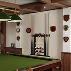 Xcsource Pool Cue Rack Only, Pool Stick Holder Wall Mount, 6 Pool Billiard Stick + Ball Set Wall Cue Rack, Made Of 100% Bamboo W