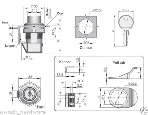 Owach Push Button Latch With Locking For Marine Boat Tool Box, Glovebox, Radio Box, Electronic Box (With Locking, 1 Pack)