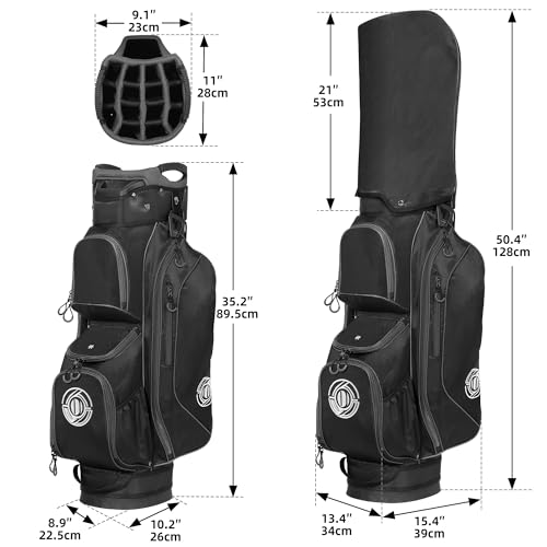 Shopsource Golf Cart Bag, 15 Way Top Lightweight Golf Bag, Golf Club Cart Bags for Men Women with Full-Length Dividers, Dedicate