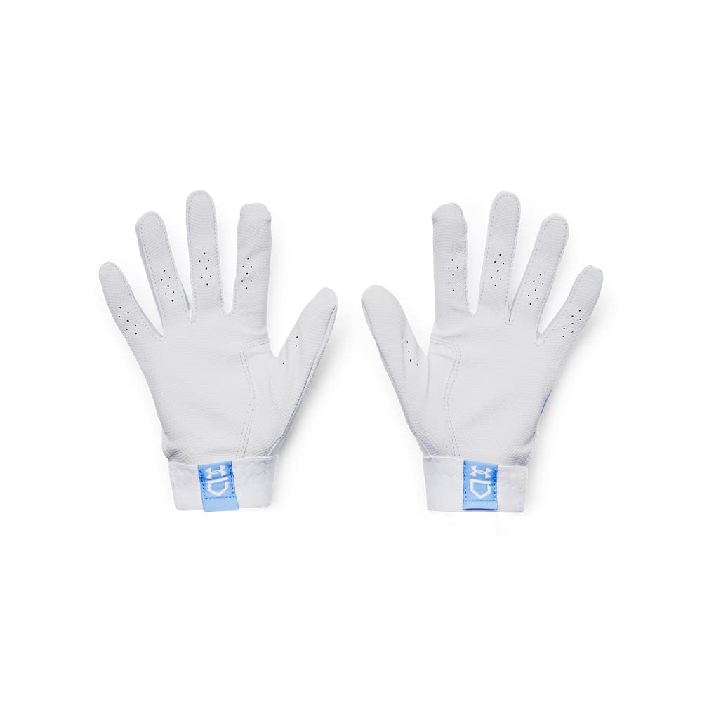 Under Armour Womens Radar Softball Gloves, (103) White/Carolina Blue/White, Large
