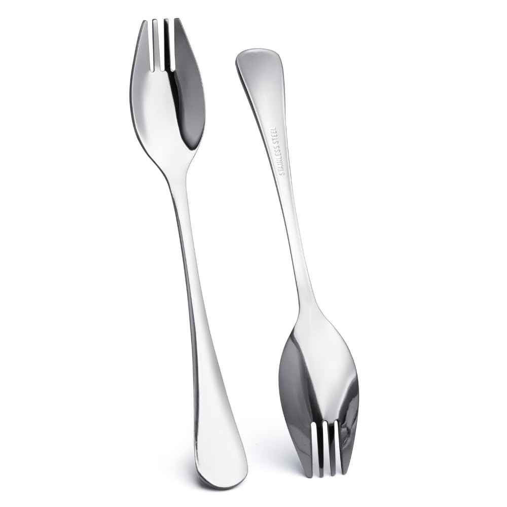 Spork 6-Pack Long Handle And Heavy Duty 18/10 Sporks Stainless Steel Sporks Reusable For Kids And Adults And Outdoor Camping By