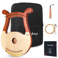 Lyre Harp, Lotkey 19 Metal Strings Harp Iron Saddle Solid Spruce Board Lyre Harp With Tunning Wrench, Extract Strings, Manual An