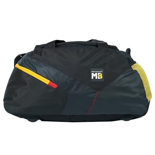 Muscleblaze Training Bag With Shoe Compartment, Gym Bag (Black, 45L) | Duffle Bag For Gym & Travel