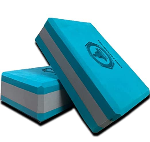 Vedam High Density Eva Foam Yoga Block Set Of 2 For Men & Women | Improve Strength & Aid Balance (Aqua Grey)