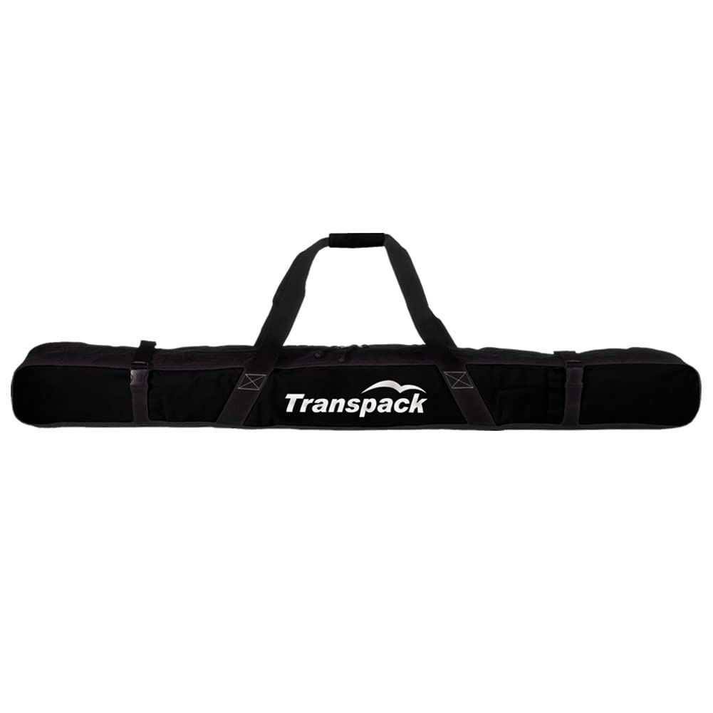 TRANSPACK SKI 182 Super Tough Water-Resistant Lightweight Compact Padded Travel Ski Bag Designed for a Single Pair of Skis - 182