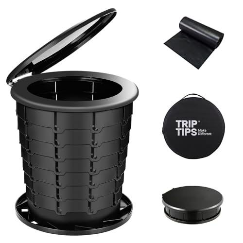 Triptips Upgrade Retractable Portable Toilet For Travel, Adjustable Height Camping Toilet For Adults Kids, Foldable Toilet For C