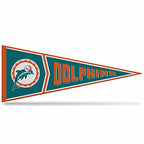 Rico Industries Nfl Football Miami Dolphins Retro - Alt 12'' X 30'' Felt Wall D  Cor Pennant - Great For Home/Bed Room/Man Cave