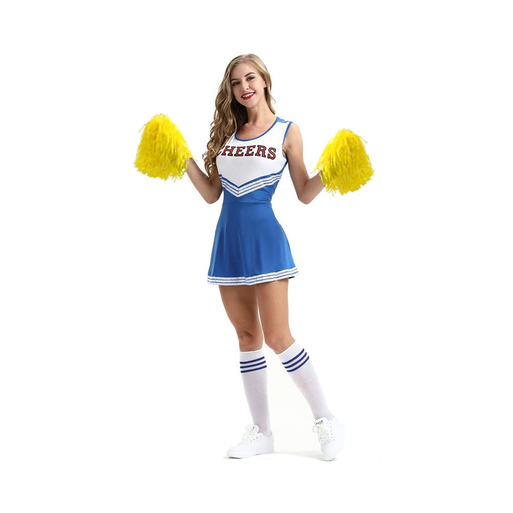 Hooshing 12Pcs Cheerleading Pom Poms Yellow Plastic Cheer Pom Poms With Handles For Team Spirit Sports Party Dance